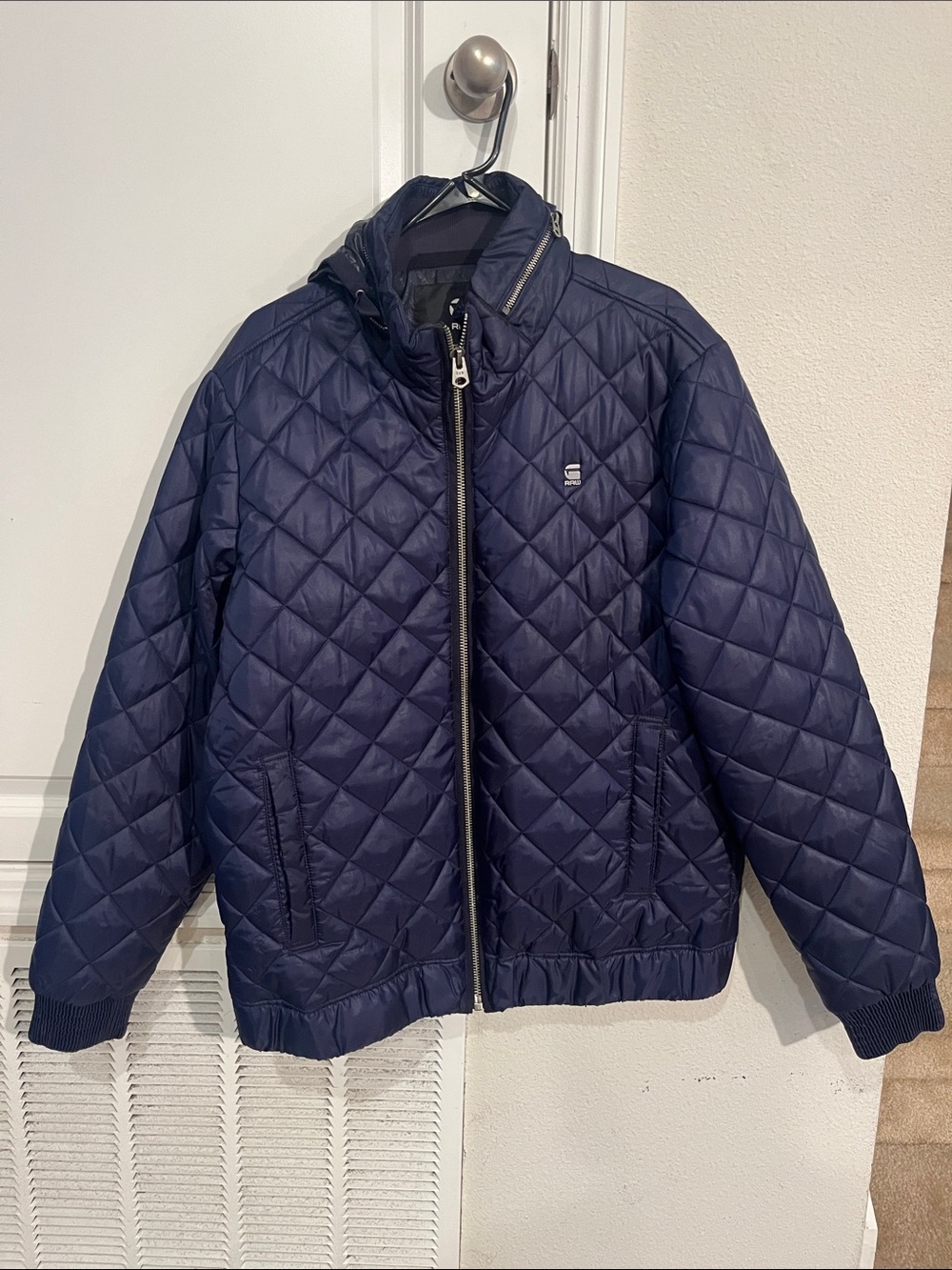 G-Star Mens Navy Quilted Puffer Jacket